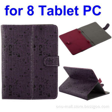 Cute Little Cartoons Pattern Leather Case for Universal 8 Inch Tablet PC